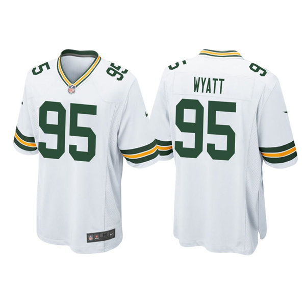 Men's Green Bay Packers #95 Devonte Wyatt White Stitched Football Jersey